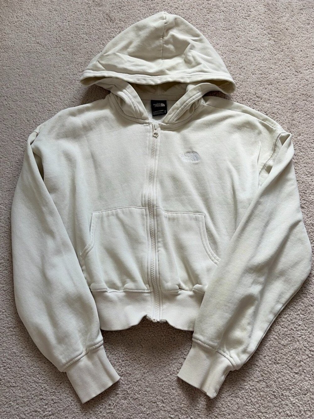 The North Face Women's Cream Zip-Up Hoodie